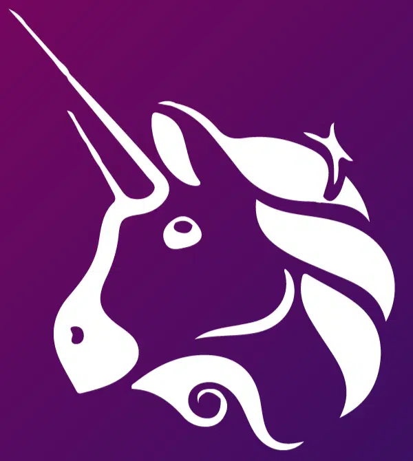 Das Bild zeigt das Logo von Uniswap (UNI).