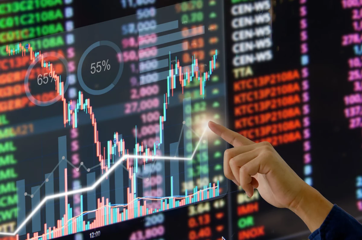 Futuristische Chart-Analyse auf Handelsplattform